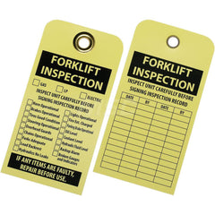 Ability One - Safety & Facility Tags; Message Type: Inspection Tag ; Header: Forklift Inspection ; Front Legend: Inspect Unit Carefully Before Signing Inspection Record ; Back Legend: Inspect Unit Carefully Before Signing Inspection Record ; Material Typ - Exact Industrial Supply