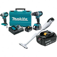 Makita - Cordless Tool Combination Kits Voltage: 18 Tools: 1/2" Hammer Drill; 1/4" Impact Driver - Exact Industrial Supply