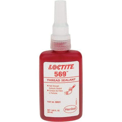 Loctite - 50 mL Bottle, Red Low Strength Threadlocker - Series 569 - Exact Industrial Supply