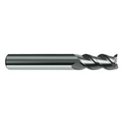 1/4" Dia. - 2-1/2" OAL - 45° Helix Bright Carbide End Mill - 3 FL - Exact Industrial Supply