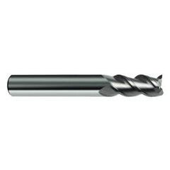 1/4" Dia. - 2-1/2" OAL - 45° Helix Bright Carbide End Mill - 3 FL - Exact Industrial Supply