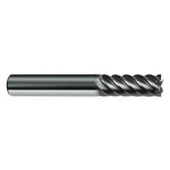 1/4" Dia. - 2-1/2" OAL - 45° Helix Bright Carbide End Mill - 6 FL - Exact Industrial Supply