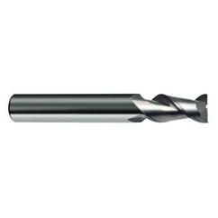 3mm Dia. - 57mm OAL - 45° Helix Bright Carbide End Mill - 2 FL - Exact Industrial Supply