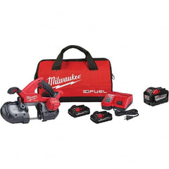 Milwaukee Tool - 18 Volt, 35-3/8" Blade, Cordless Portable Bandsaw - Exact Industrial Supply