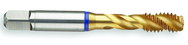 10-32 2B 3-Flute PM Cobalt Blue Ring Semi-Bottoming 40 degree Spiral Flute Tap-TiN - Exact Industrial Supply