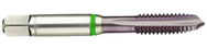 M12x1.75 6H 4-Flute Cobalt Green Ring Spiral Point Plug Tap-TiCN - Exact Industrial Supply