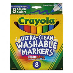 Crayola - Markers & Paintsticks Type: Washable Marker Color: Black; Blue; Brown; Green; Orange; Red; Violet; Yellow - Exact Industrial Supply