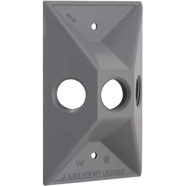 Hubbell-Raco - Weatherproof Box Covers Cover Shape: Rectangle Number of Holes in Outlet: 3 - Exact Industrial Supply