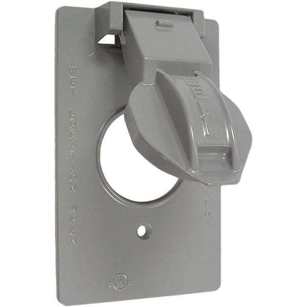 Hubbell-Raco - Weatherproof Box Covers Cover Shape: Rectangle Number of Holes in Outlet: 1 - Exact Industrial Supply