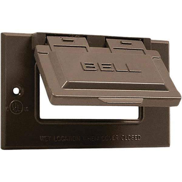 Hubbell-Raco - Weatherproof Box Covers Cover Shape: Rectangle Number of Holes in Outlet: 1 - Exact Industrial Supply