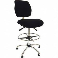 Task Chair: Nylon, Adjustable Height, Black Swivel