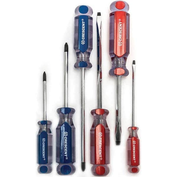 Crescent - Screwdriver Sets Screwdriver Types Included: Philips , Slotted Number of Pieces: 6 - Exact Industrial Supply