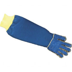 Cut & Abrasion-Resistant Gloves: Size XL, ANSI Cut A9, Polyvinylchloride, Composite of Cut-Resistant Fibers Blue & Yellow, Palm Coated, Polyvinylchloride Grip, ANSI Abrasion 3