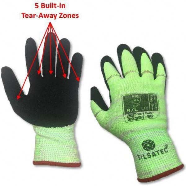 Tilsatec - Size 2XS (5), ANSI Cut Lvl A4, Puncture Lvl 3, Abrasion Lvl 4, Micro-Foam Nitrile Coated Cut & Puncture Resistant Gloves - Exact Industrial Supply