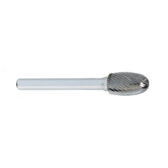 ‎SE-1 -1/4 × 3/8 LOC × 1/4 Shank × 2 OAL Egg Shape Carbide Medium Right Hand Spiral Burr - Exact Industrial Supply
