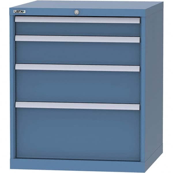 LISTA - 4 Drawer, 45 Compartment Bright Blue Steel Modular Storage Cabinet - Exact Industrial Supply