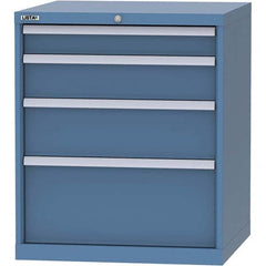 LISTA - 4 Drawer, 45 Compartment Bright Blue Steel Modular Storage Cabinet - Exact Industrial Supply