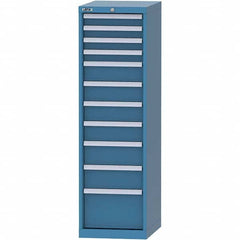 LISTA - 11 Drawer, 45 Compartment Bright Blue Steel Modular Storage Cabinet - Exact Industrial Supply