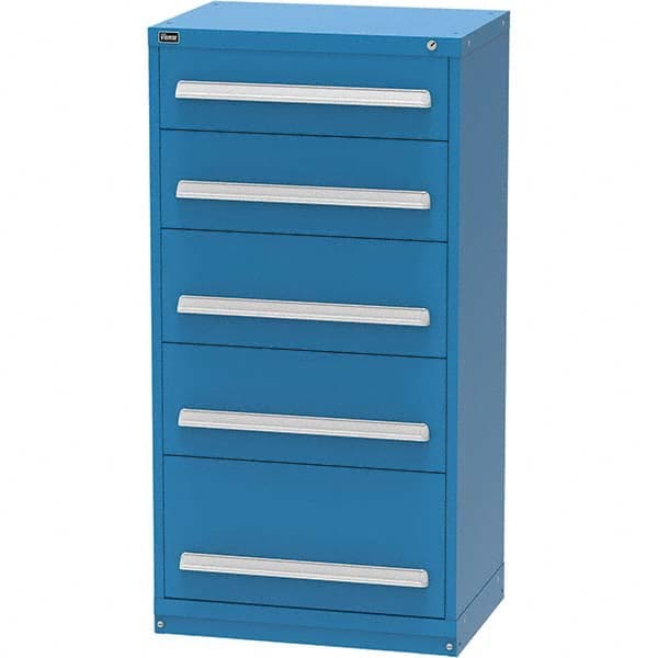 Vidmar - 5 Drawer, 45 Compartment Bright Blue Steel Modular Storage Cabinet - Exact Industrial Supply