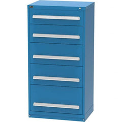 Vidmar - 5 Drawer, 45 Compartment Bright Blue Steel Modular Storage Cabinet - Exact Industrial Supply