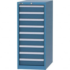 LISTA - 9 Drawer, 45 Compartment Bright Blue Steel Modular Storage Cabinet - Exact Industrial Supply