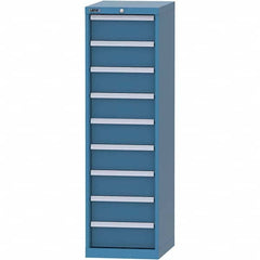 LISTA - 9 Drawer, 216 Compartment Bright Blue Steel Modular Storage Cabinet - Exact Industrial Supply