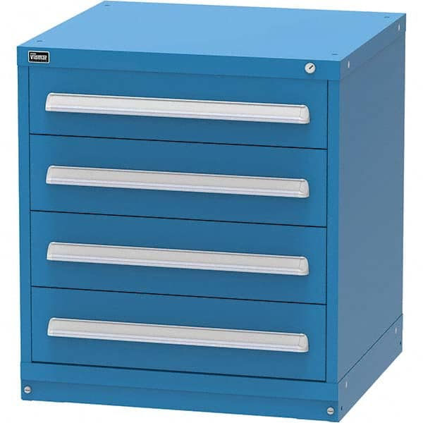 Vidmar - 4 Drawer Bright Blue Steel Modular Storage Cabinet - Exact Industrial Supply