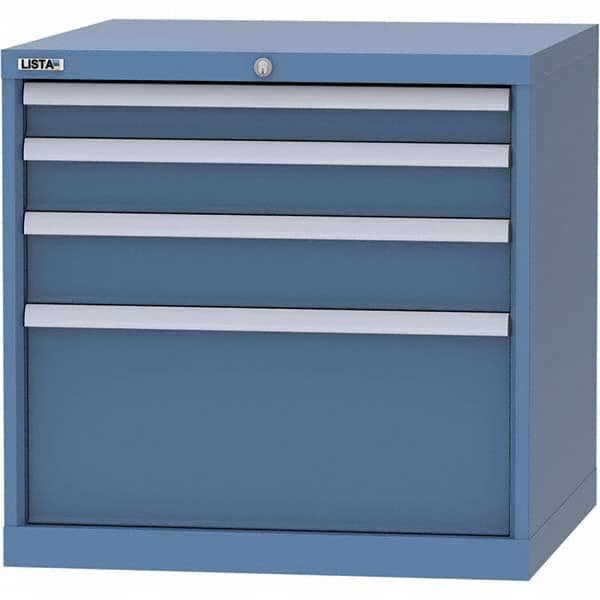 LISTA - 4 Drawer, 45 Compartment Bright Blue Steel Modular Storage Cabinet - Exact Industrial Supply