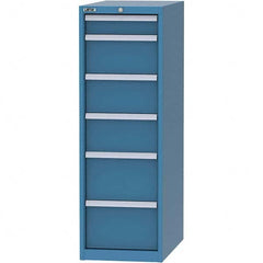 LISTA - 6 Drawer, 45 Compartment Bright Blue Steel Modular Storage Cabinet - Exact Industrial Supply