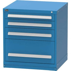 Vidmar - 4 Drawer Bright Blue Steel Modular Storage Cabinet - Exact Industrial Supply