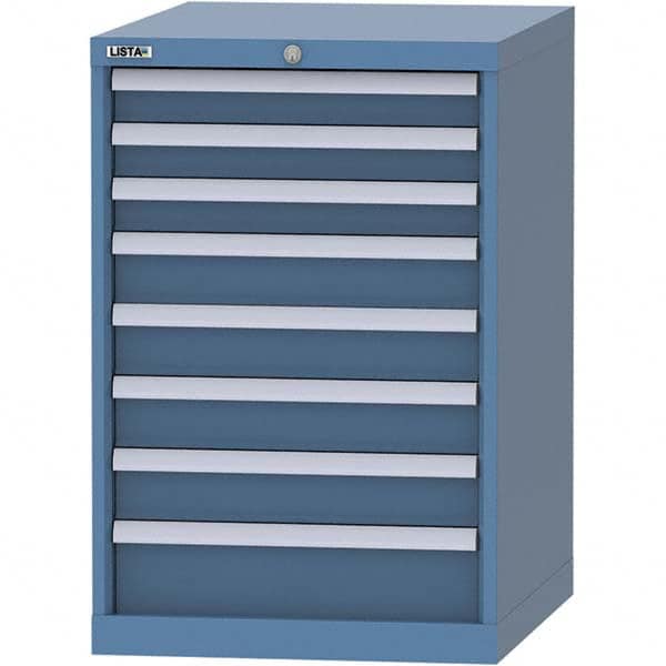 LISTA - 8 Drawer, 99 Compartment Bright Blue Steel Modular Storage Cabinet - Exact Industrial Supply