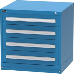 Vidmar - 4 Drawer Bright Blue Steel Modular Storage Cabinet - Exact Industrial Supply