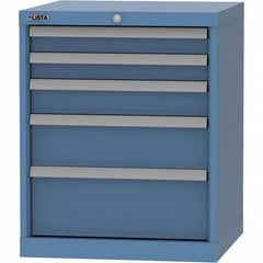 LISTA - 5 Drawer, 84 Compartment Bright Blue Steel Modular Storage Cabinet - Exact Industrial Supply