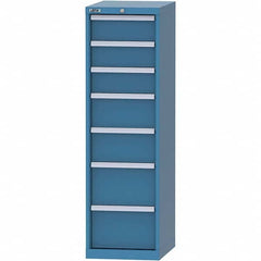 LISTA - 7 Drawer, 216 Compartment Bright Blue Steel Modular Storage Cabinet - Exact Industrial Supply