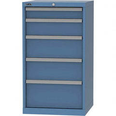 LISTA - 5 Drawer, 84 Compartment Bright Blue Steel Modular Storage Cabinet - Exact Industrial Supply