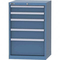 LISTA - 5 Drawer, 84 Compartment Bright Blue Steel Modular Storage Cabinet - Exact Industrial Supply