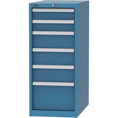 LISTA - 6 Drawer, 45 Compartment Bright Blue Steel Modular Storage Cabinet - Exact Industrial Supply