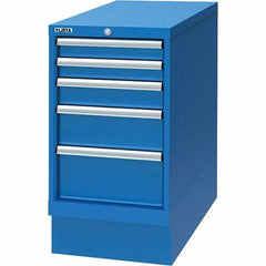 LISTA - 5 Drawer, 24 Compartment Bright Blue Steel Modular Storage Cabinet - Exact Industrial Supply