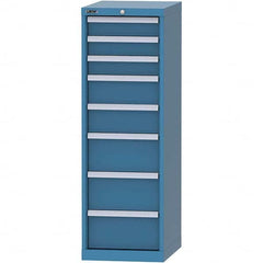 LISTA - 8 Drawer, 216 Compartment Bright Blue Steel Modular Storage Cabinet - Exact Industrial Supply