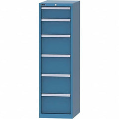 LISTA - 6 Drawer, 216 Compartment Bright Blue Steel Modular Storage Cabinet - Exact Industrial Supply