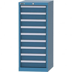 LISTA - 9 Drawer, 216 Compartment Bright Blue Steel Modular Storage Cabinet - Exact Industrial Supply