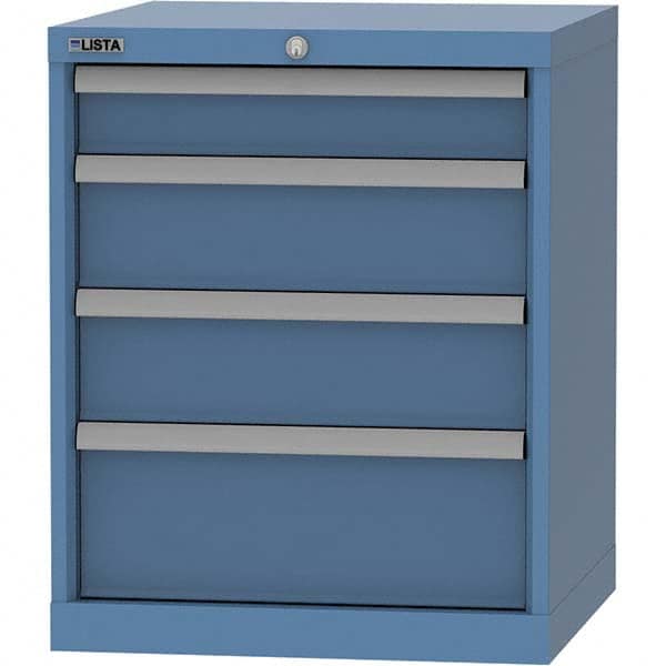 LISTA - 4 Drawer, 84 Compartment Bright Blue Steel Modular Storage Cabinet - Exact Industrial Supply