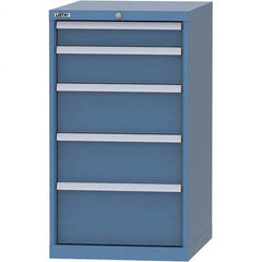 LISTA - 5 Drawer, 99 Compartment Bright Blue Steel Modular Storage Cabinet - Exact Industrial Supply