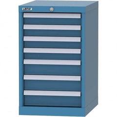 LISTA - 7 Drawer, 216 Compartment Bright Blue Steel Modular Storage Cabinet - Exact Industrial Supply