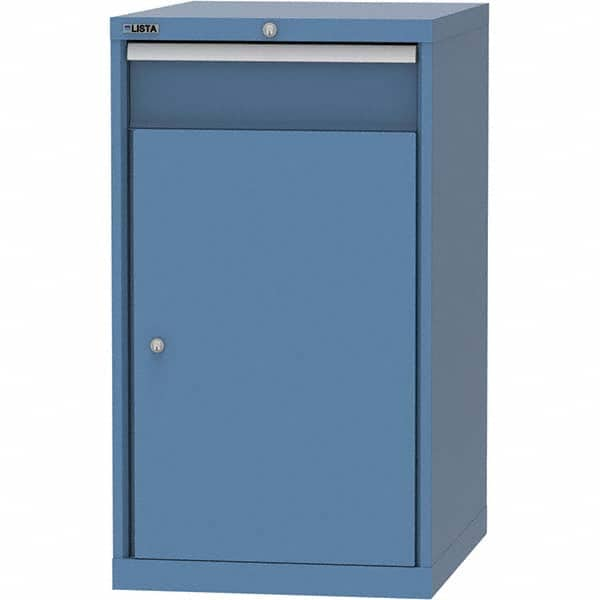 LISTA - 1 Drawer, 99 Compartment Bright Blue Steel Modular Storage Cabinet - Exact Industrial Supply