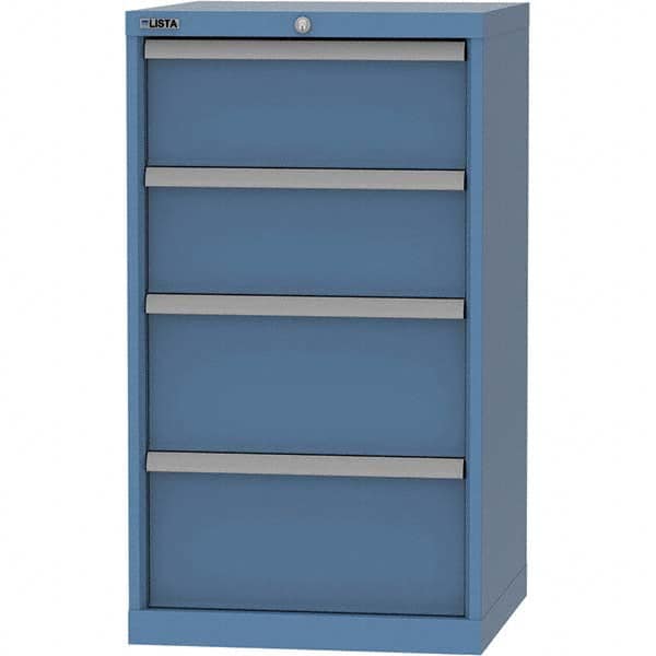 LISTA - 4 Drawer, 84 Compartment Bright Blue Steel Modular Storage Cabinet - Exact Industrial Supply