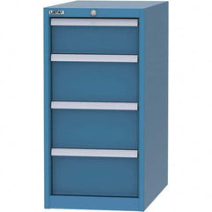 LISTA - 4 Drawer, 45 Compartment Bright Blue Steel Modular Storage Cabinet - Exact Industrial Supply