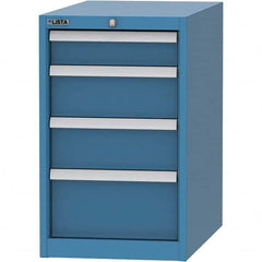 LISTA - 4 Drawer, 45 Compartment Bright Blue Steel Modular Storage Cabinet - Exact Industrial Supply