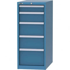 LISTA - 5 Drawer, 45 Compartment Bright Blue Steel Modular Storage Cabinet - Exact Industrial Supply