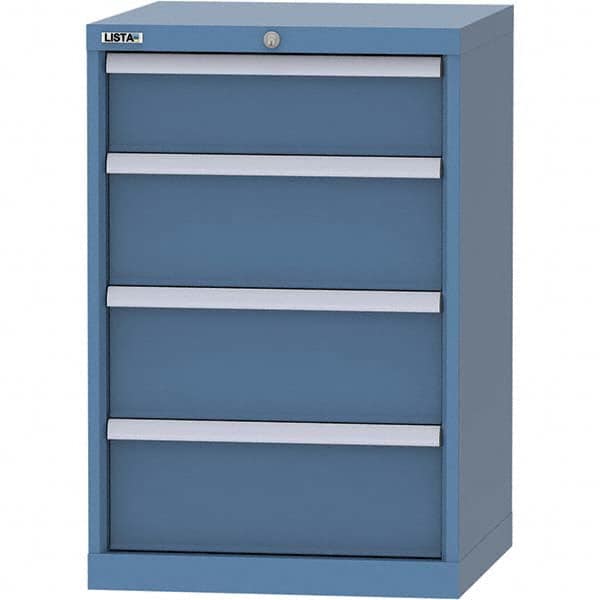 LISTA - 4 Drawer, 84 Compartment Bright Blue Steel Modular Storage Cabinet - Exact Industrial Supply